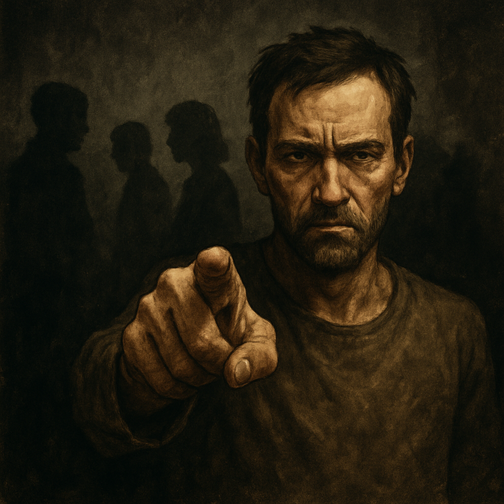 Man pointing a finger